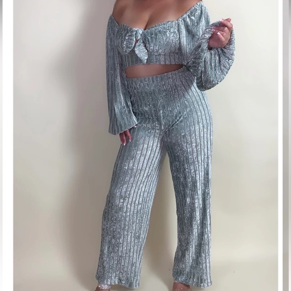 Crushed velvet pants set - Picture 4 of 7